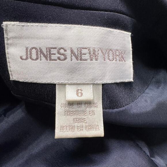 90s Jones New York 100% Silk Blazer 6 | Midnight Blue Minimalist Power Jacket - Picture 6 of 8